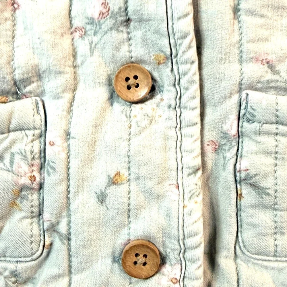 VTG OshKosh B'gosh Jacket Girls 3T Green Quilted Floral Lined Y2K Cottagecore